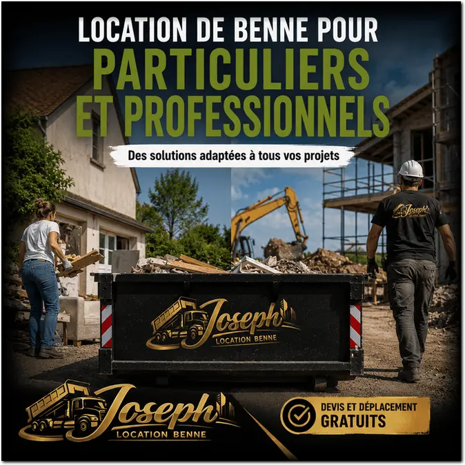 Location de benne particulier et professionnel Angoulême, Magnac, Charente 16